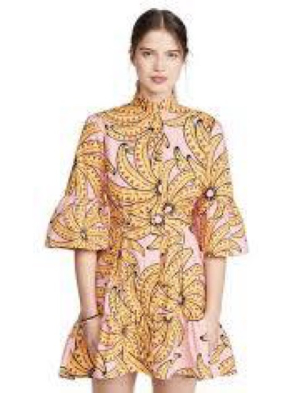 Farm Rio x Alberto Pitta Banana Print Hot Pink Dress